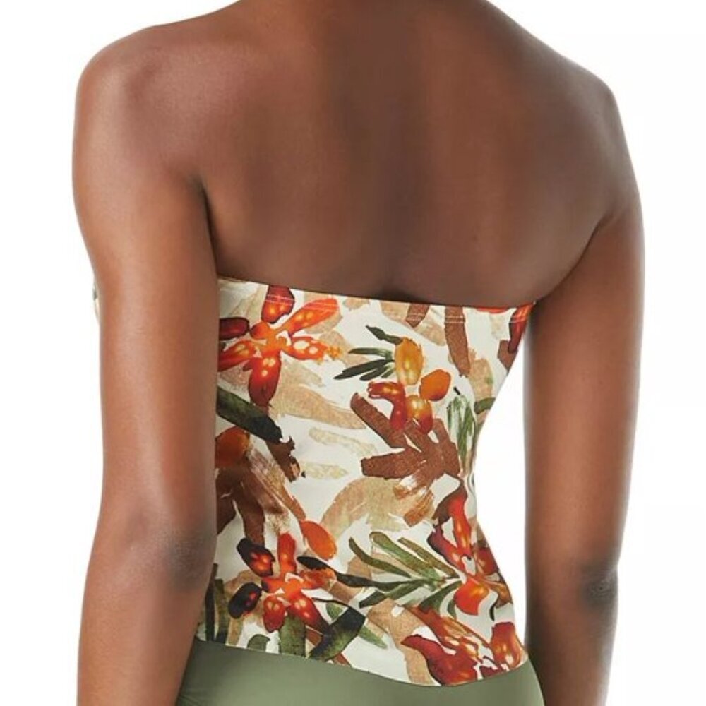 Vince Camuto Seychelles Floral Tie Front Bandini Swim Top - Picture 8 of 8